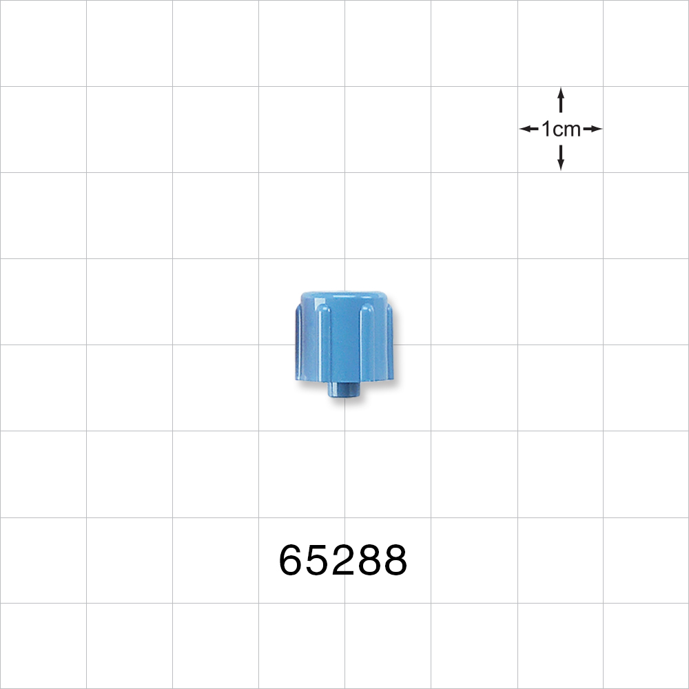 Male Luer Cap, Vented, Light Blue