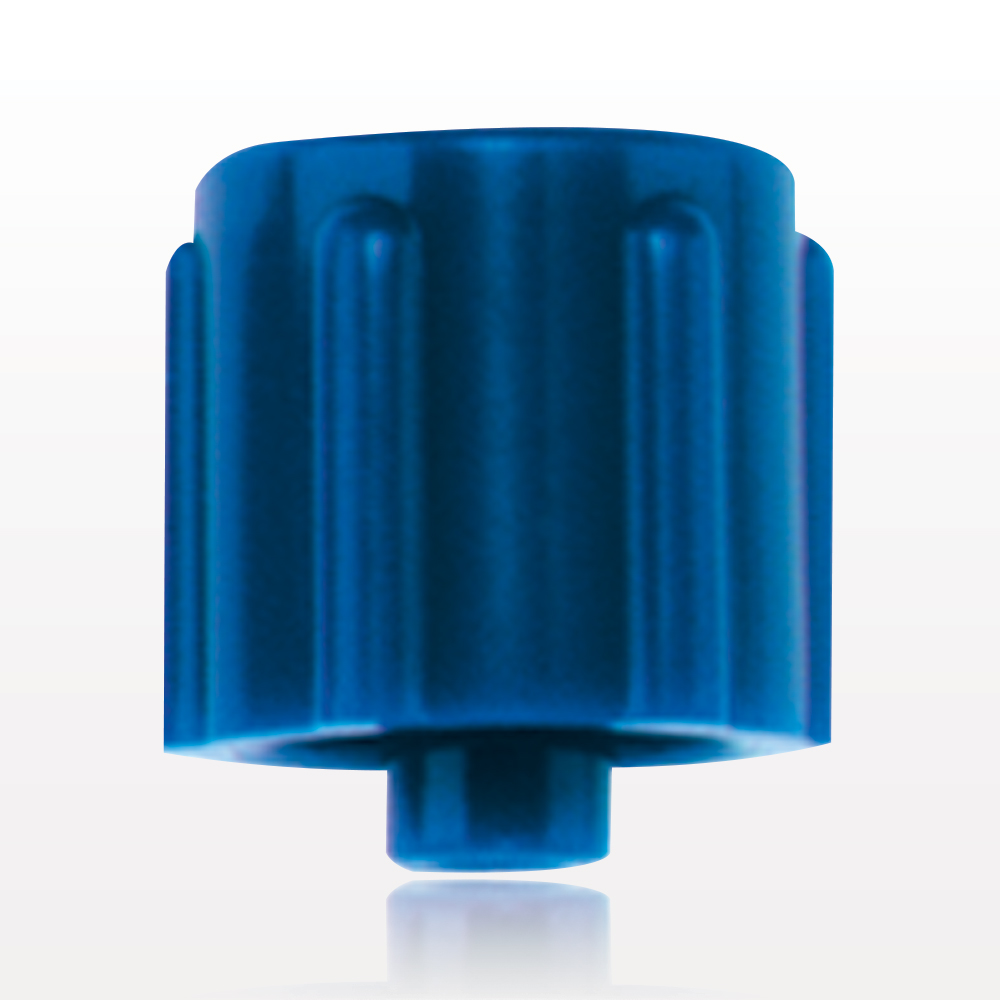 Male Luer Cap, Vented, Dark Blue