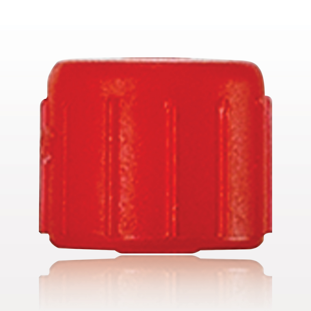 Male Luer Cap, Non-Vented w/Recessed Stem, Red