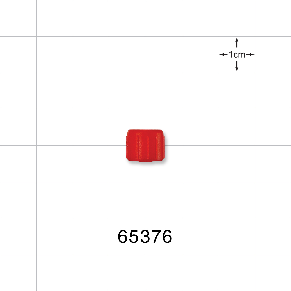 Male Luer Cap, Non-Vented w/Recessed Stem, Red