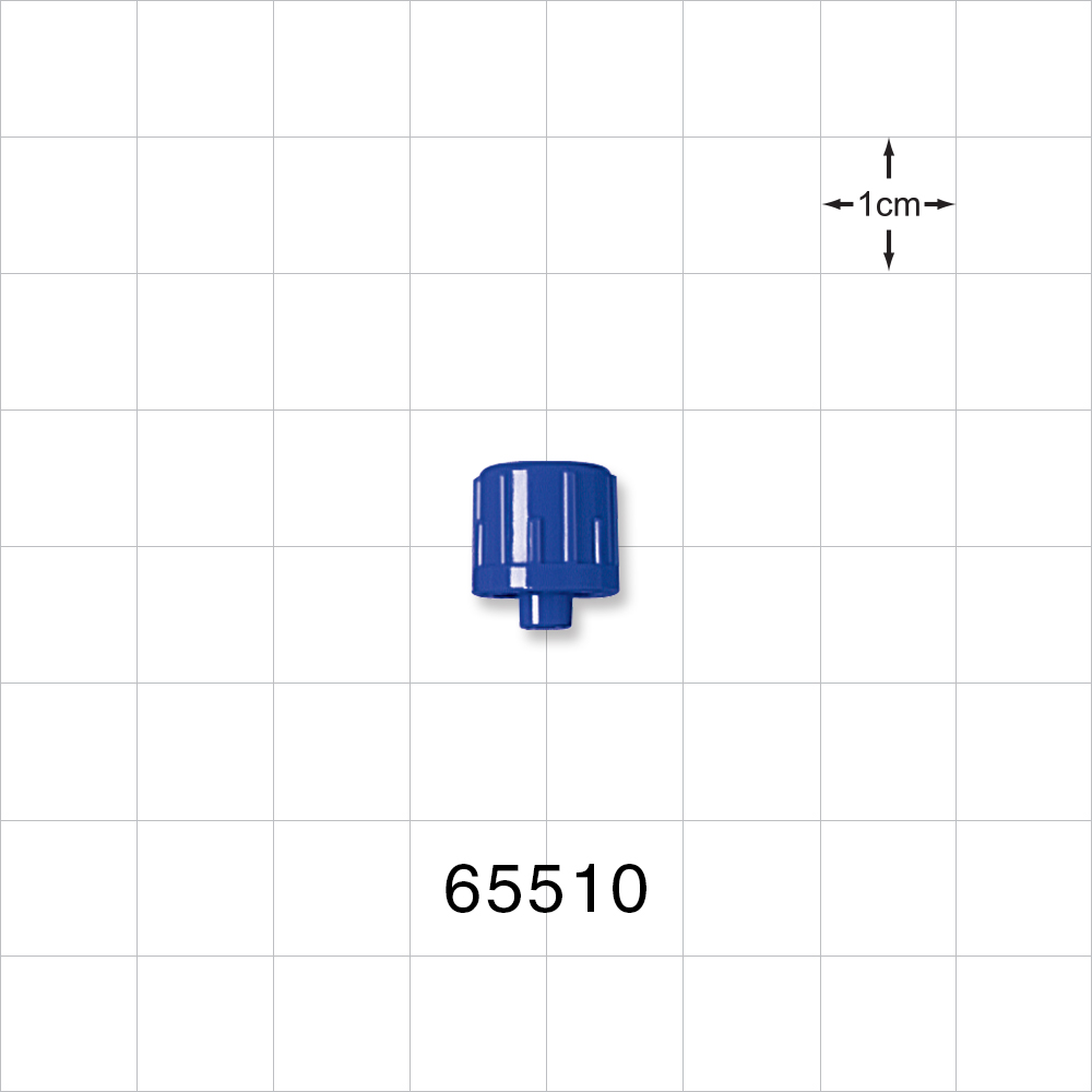 Male Luer Cap, Non-Vented, Blue