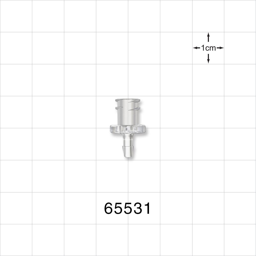 Female Luer Lock, Barbed, Clear