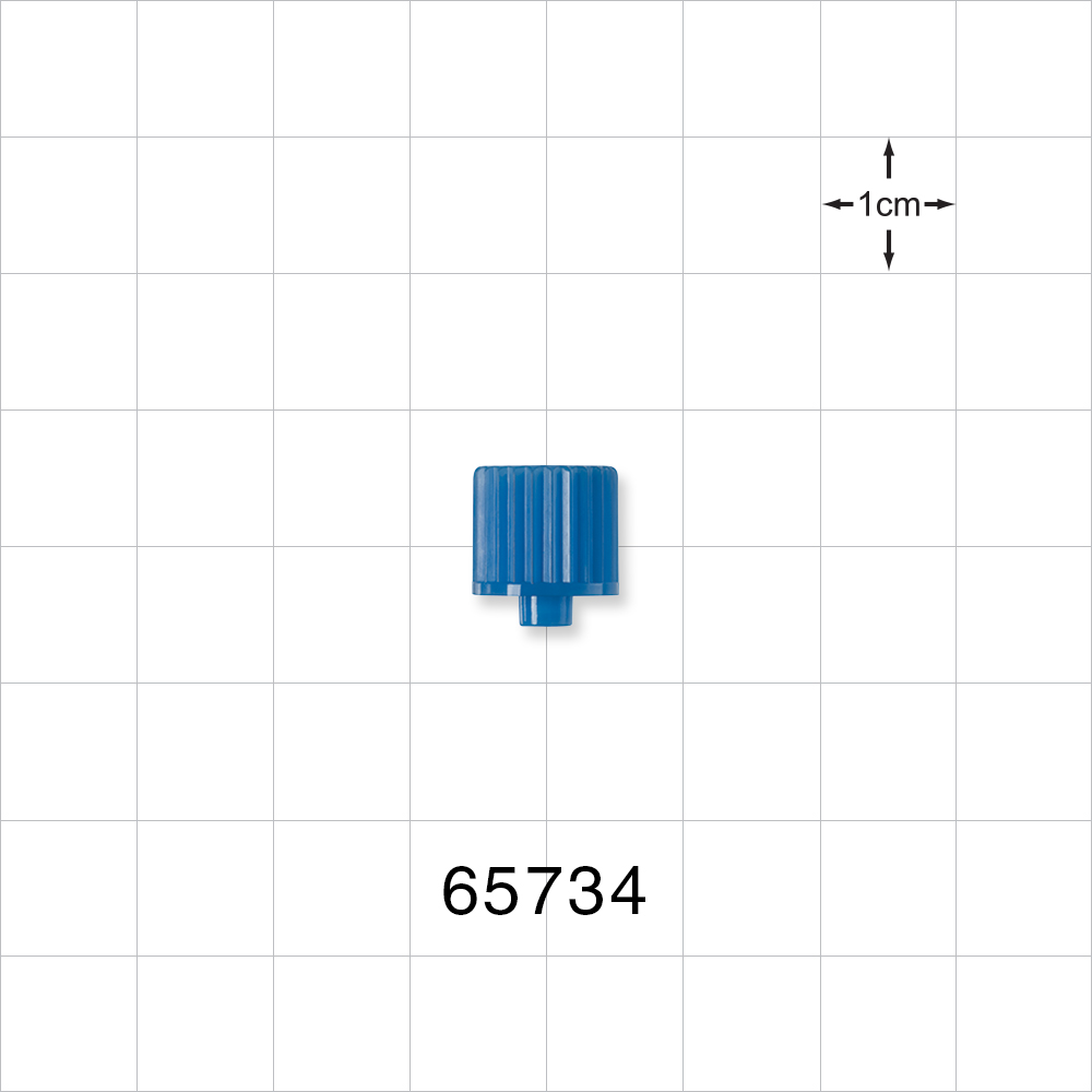 Male Luer Cap, Non-Vented, Blue