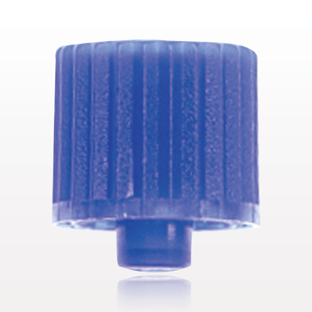 Male Luer Cap, Non-Vented, Blue