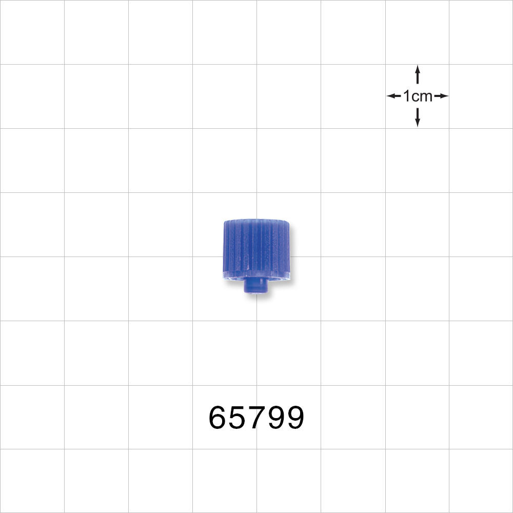 Male Luer Cap, Non-Vented, Blue