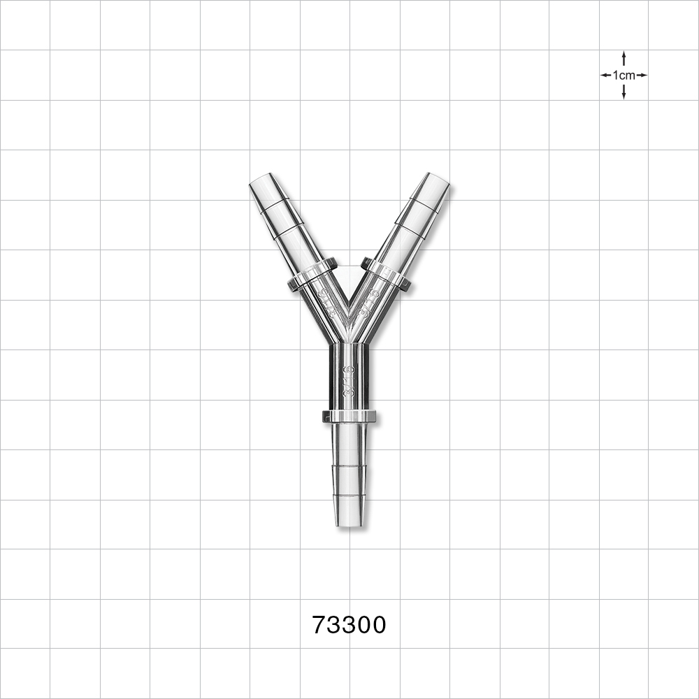 Y Connector, Barbed, Clear