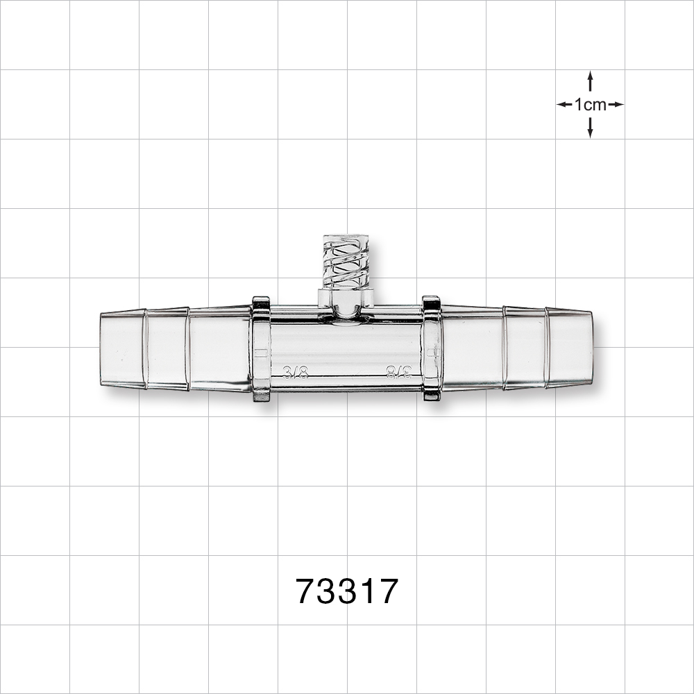 Straight Connector, Barbed, Female Luer Lock Side Port, Clear