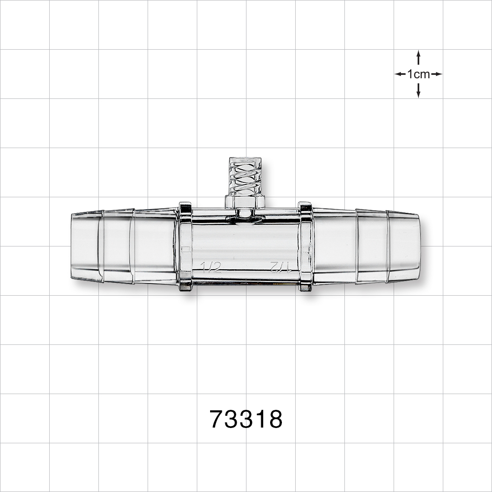 Straight Connector, Barbed, Female Luer Lock Side Port, Clear