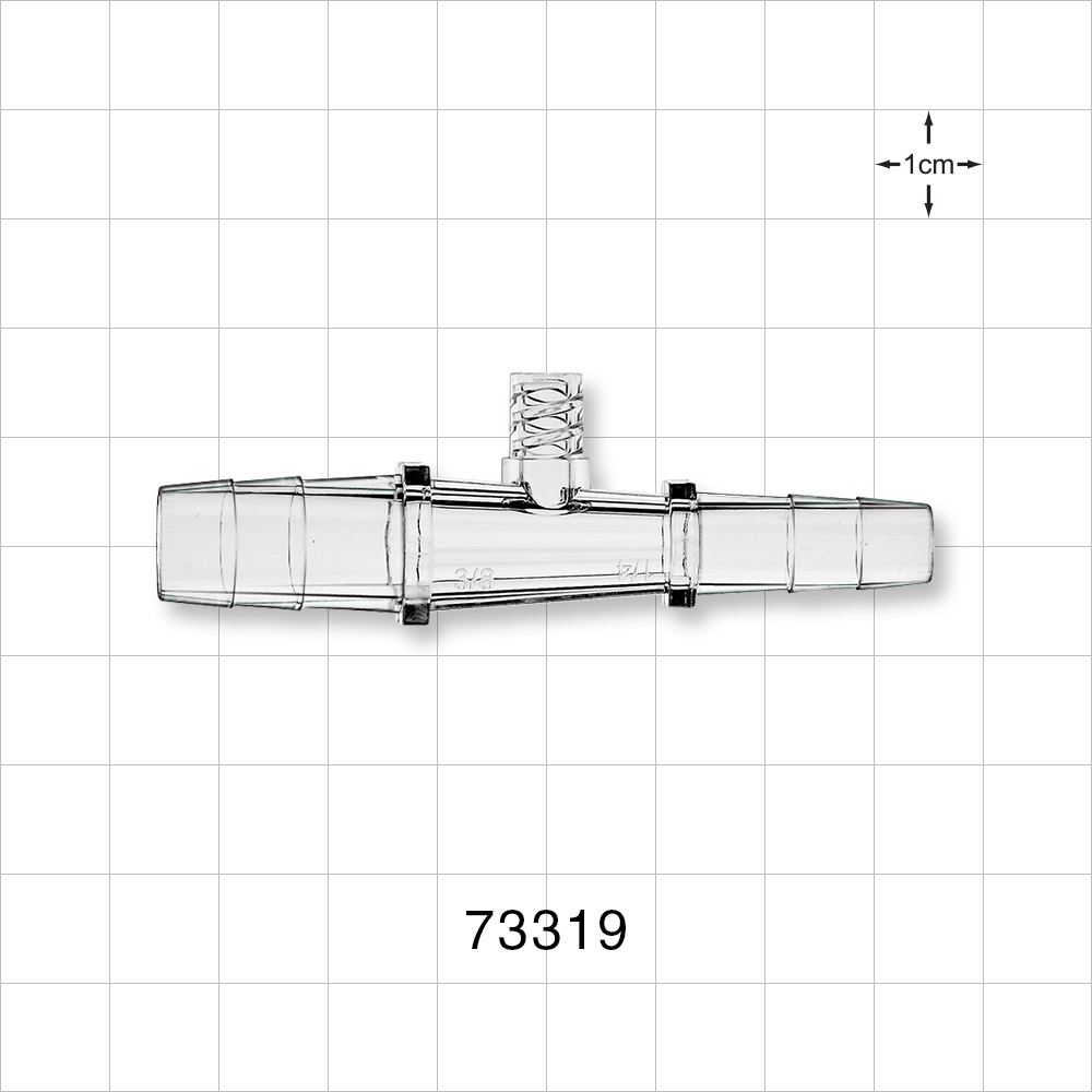 Straight Connector, Reducer, Barbed, Female Luer Lock Side Port, Clear