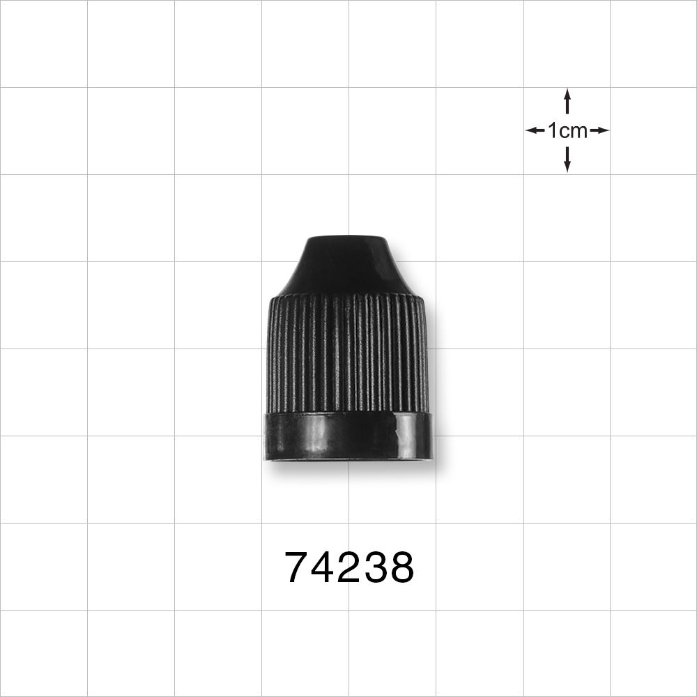 Ribbed Child Resistant Screw Cap, Black for 74225 and 74226