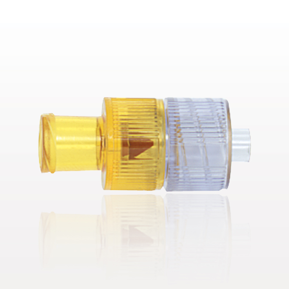 Duckbill Check Valve, Female Luer Lock Inlet, Male Luer Lock Outlet