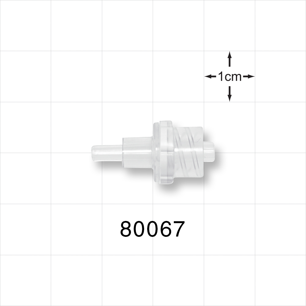 Check Valve, Tubing Port Inlet, Male Luer Lock Outlet