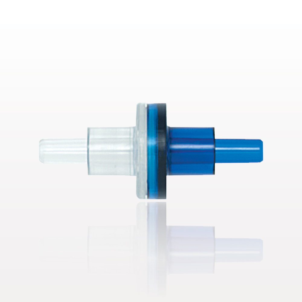 Check Valve, Clear Inlet, Blue Outlet