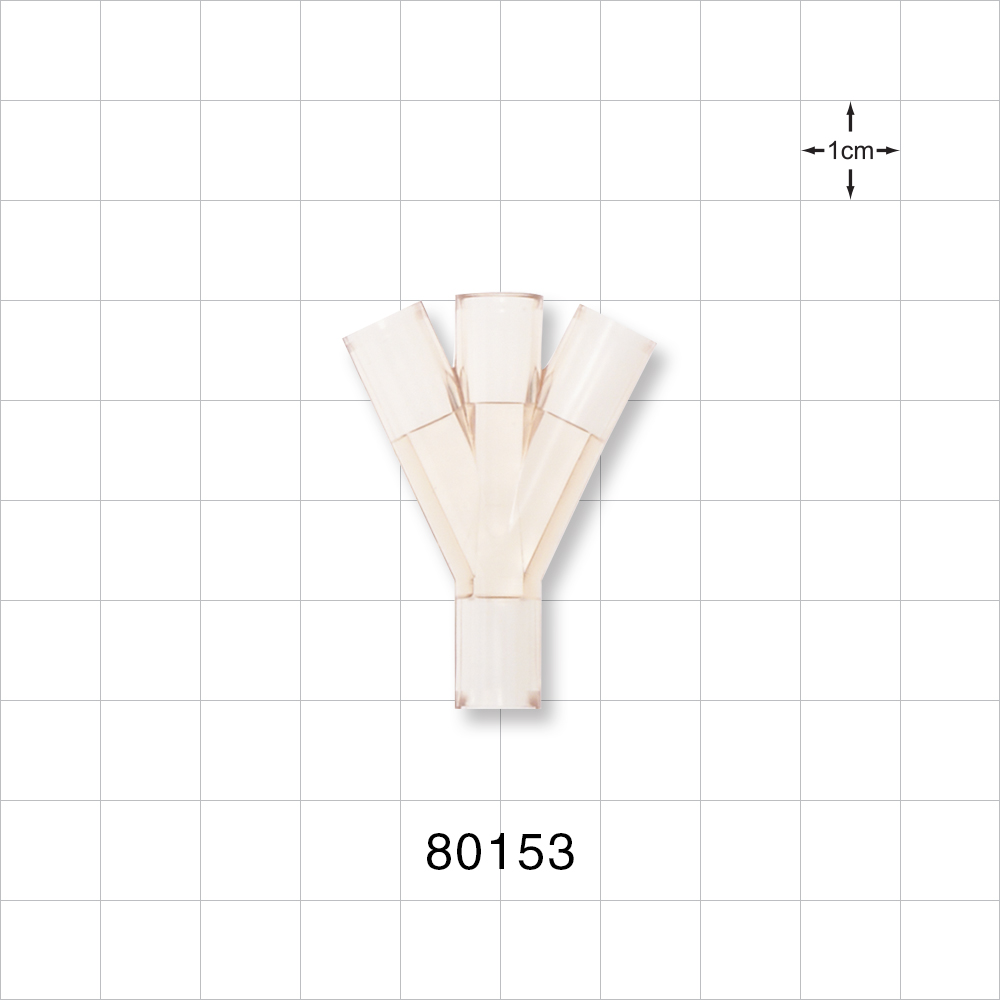 Y Connector, 4-Way, Tubing Ports, Natural
