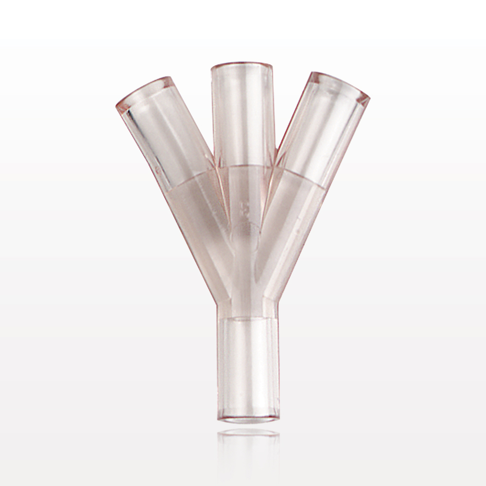 Y Connector, 3-Way, Tubing Ports, Natural