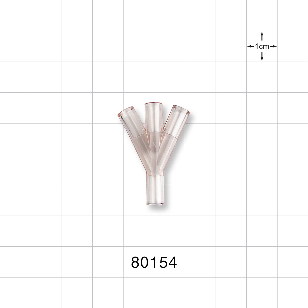Y Connector, 3-Way, Tubing Ports, Natural