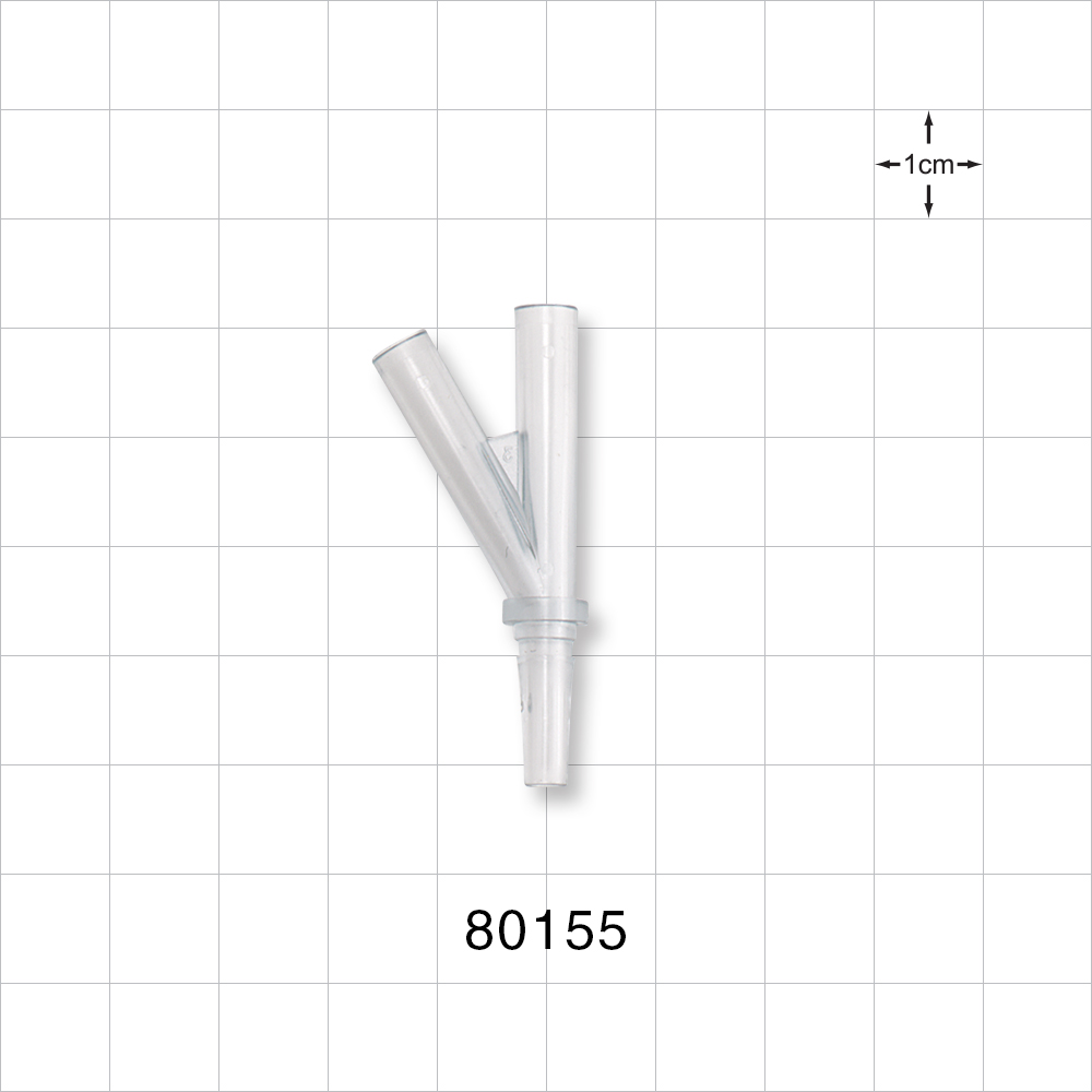 Y Connector, 2 Female Luer Slips, Male Luer Slip, Natural
