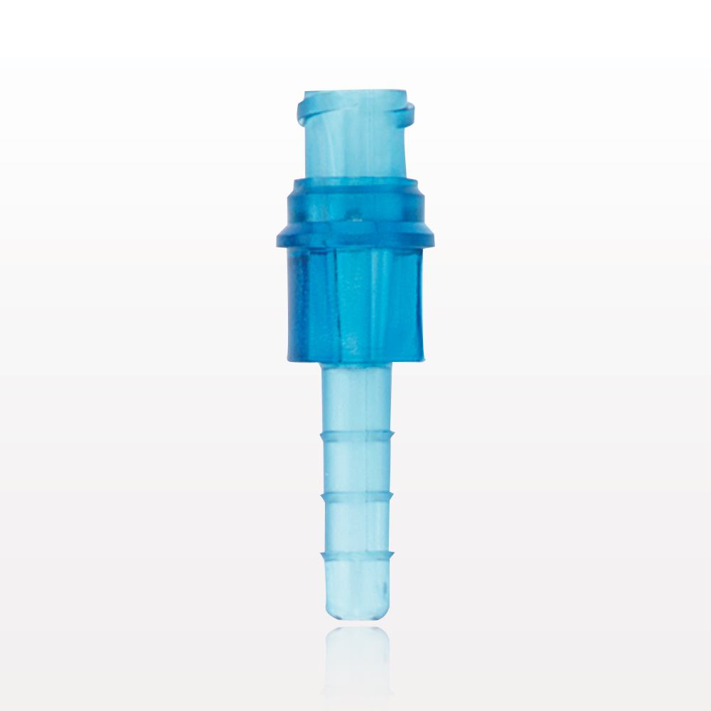 Female Luer Lock, Tubing Port, Blue