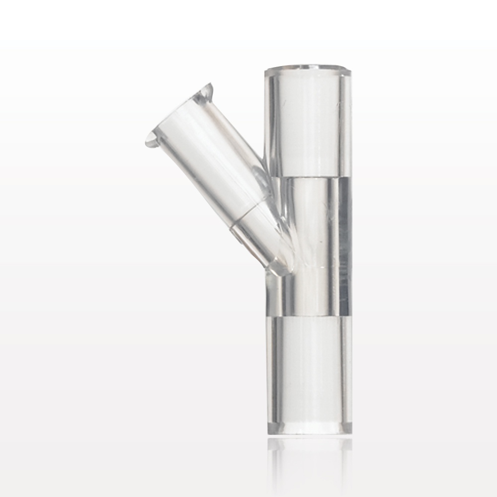 Y Connector, Female Luer Lock, Tubing Ports, Natural