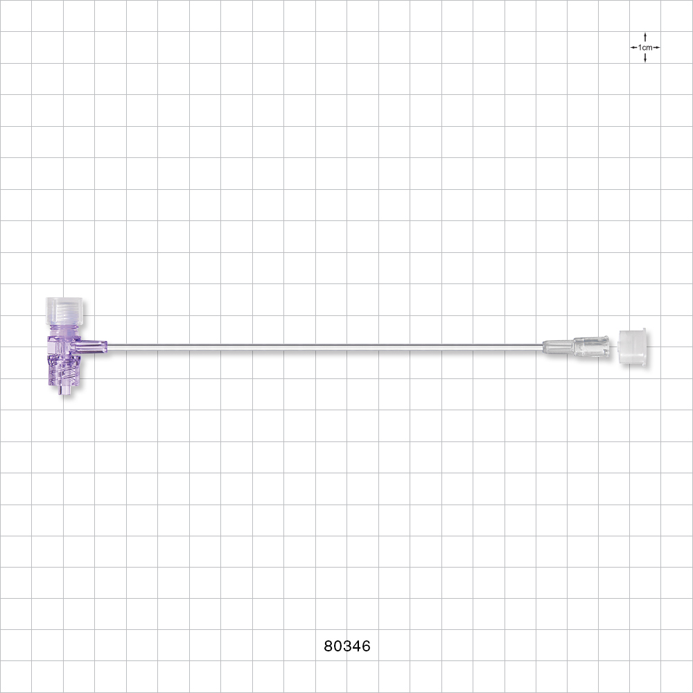 Extension Line, Tuohy Borst Adapter with Male Luer with Spin Lock to Female Luer Lock and Cap