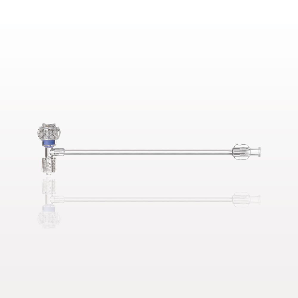 Extension Line, Tuohy Borst Adapter with Swivel Male Luer Lock to Female Luer Lock and Male Luer Cap
