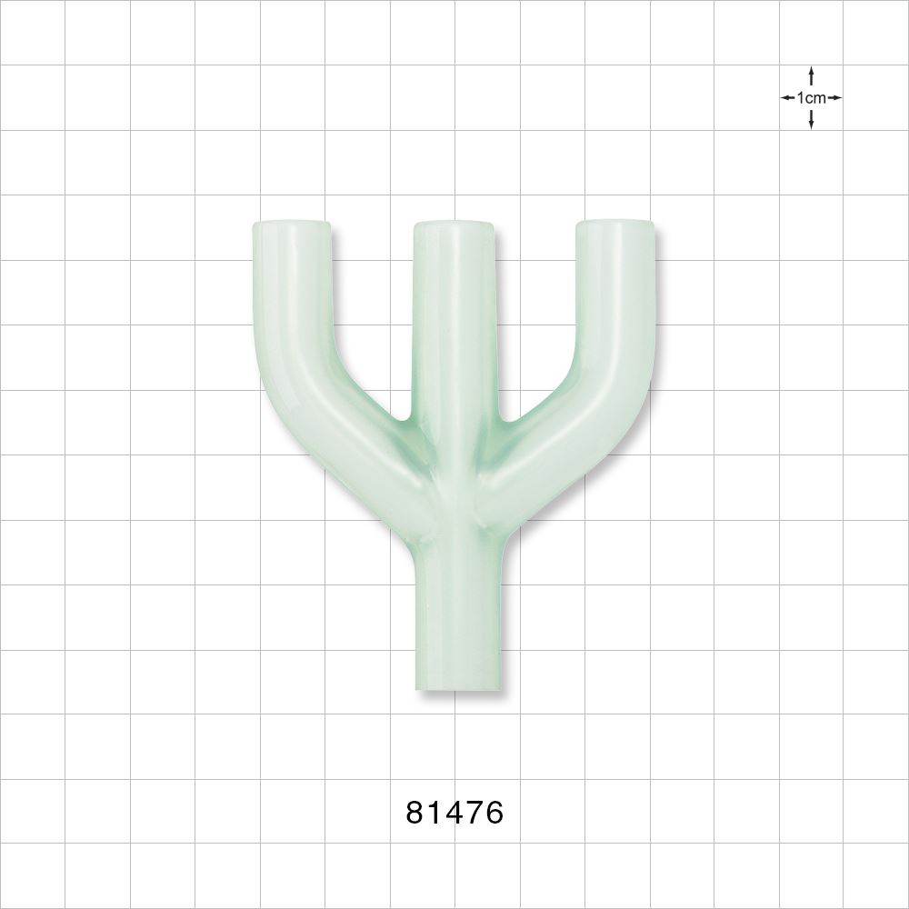 Y Connector, 4-Way, Parallel, Tubing Ports, Natural