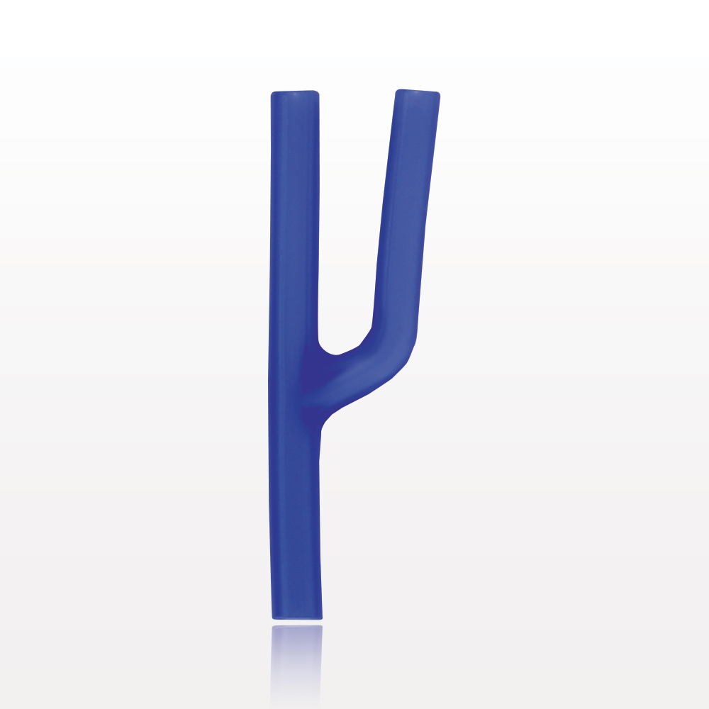 Y Connector, Parallel, Tubing Ports, Blue