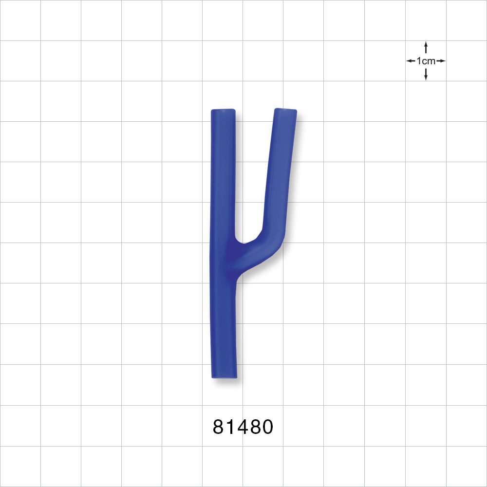 Y Connector, Parallel, Tubing Ports, Blue