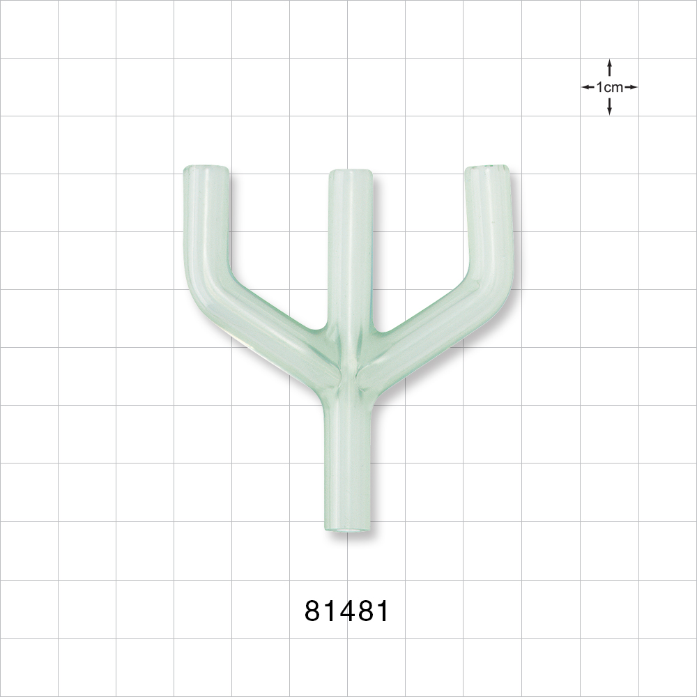 Y Connector, 3-Way, Parallel, Tubing Ports, Natural