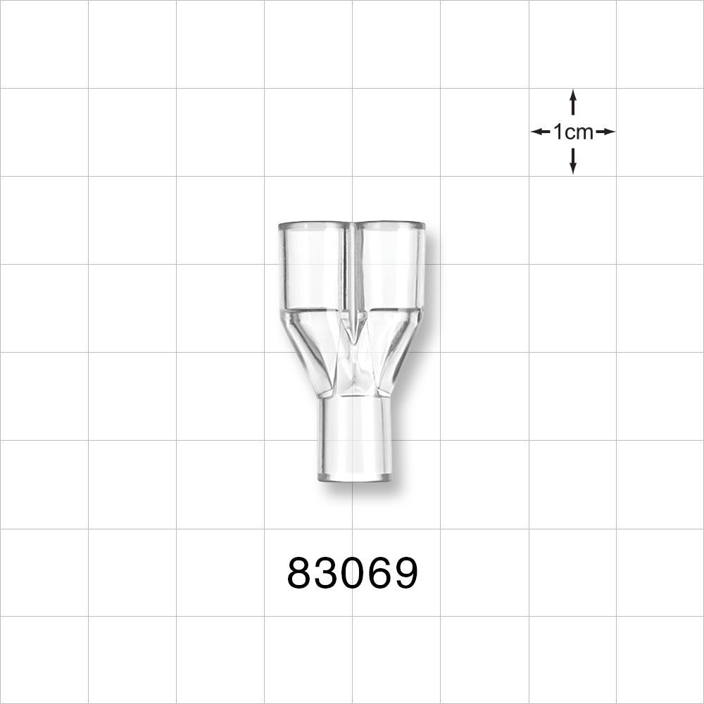 Y Connector, Parallel, Tubing Ports, Clear