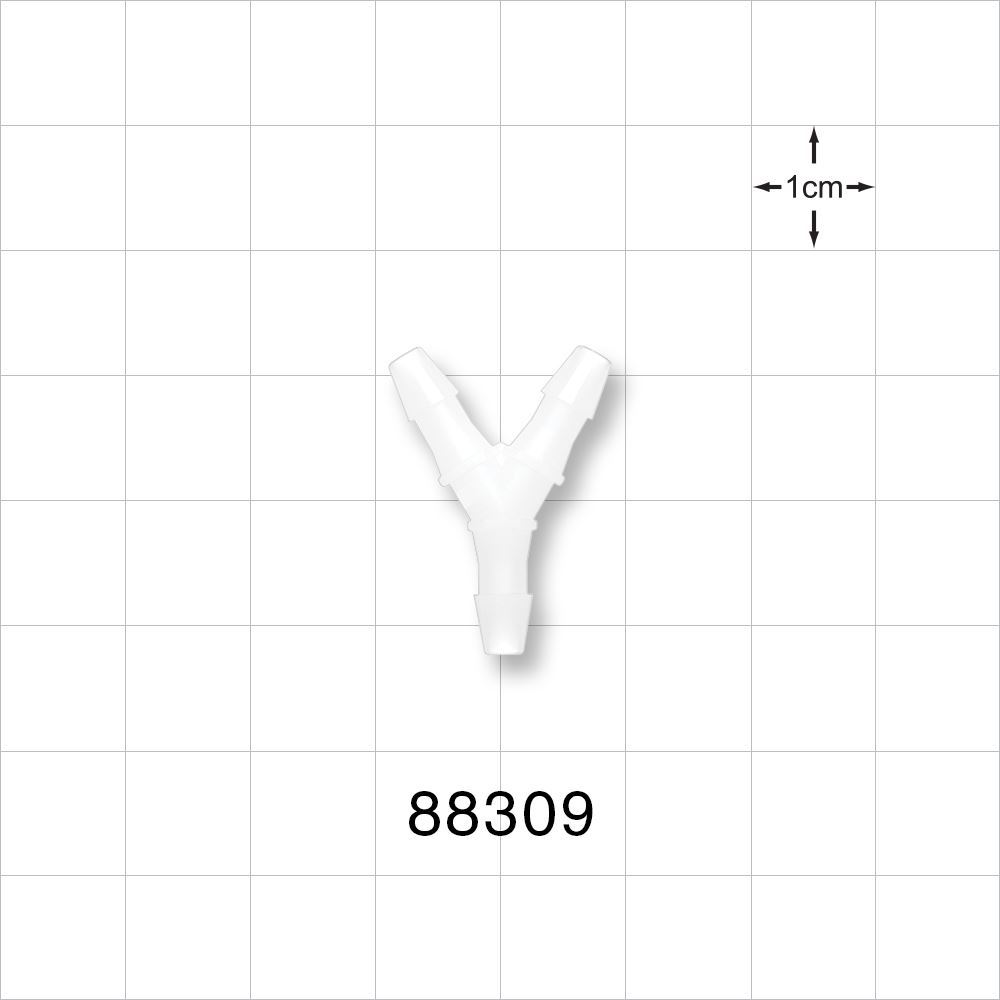 Y Connector, Barbed, Natural