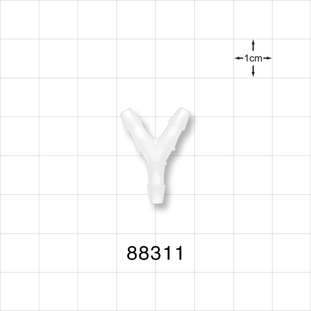 Y Connector, Barbed, Natural