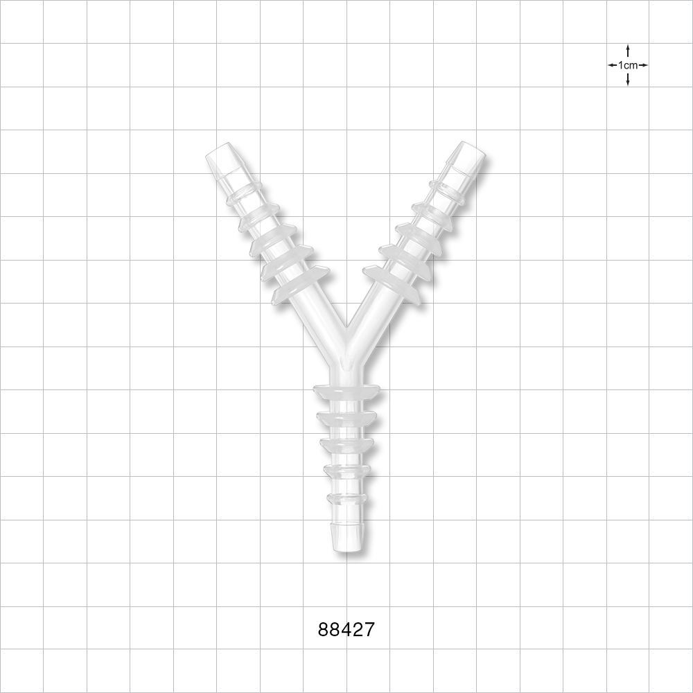 Y Connector, Reducer, Barbed, Natural