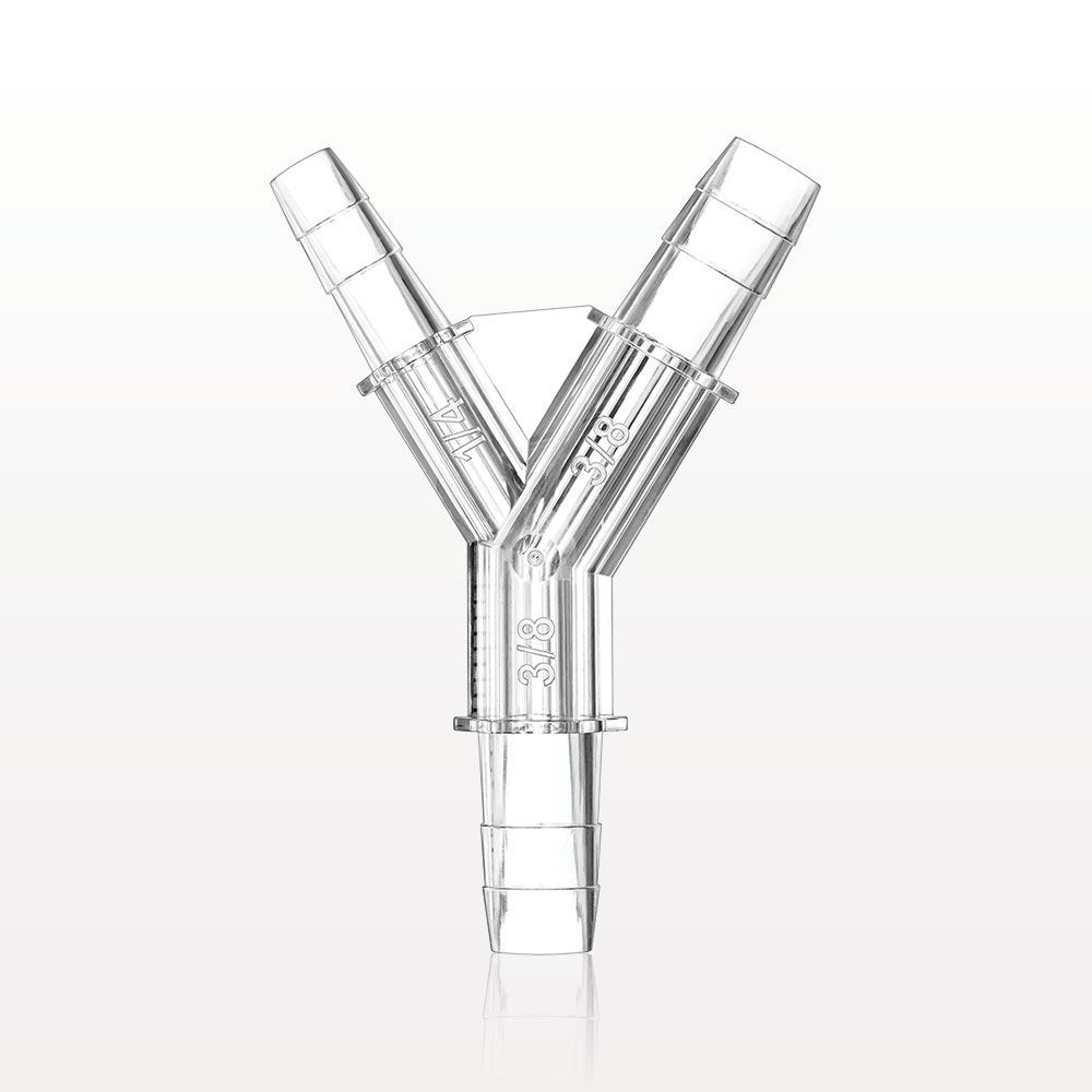 Y Connector, Reducer, Barbed, Clear