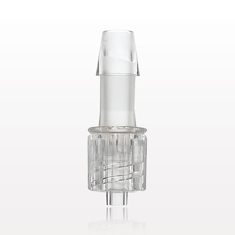 Male Luer w/Spin Lock, Barbed, Clear
