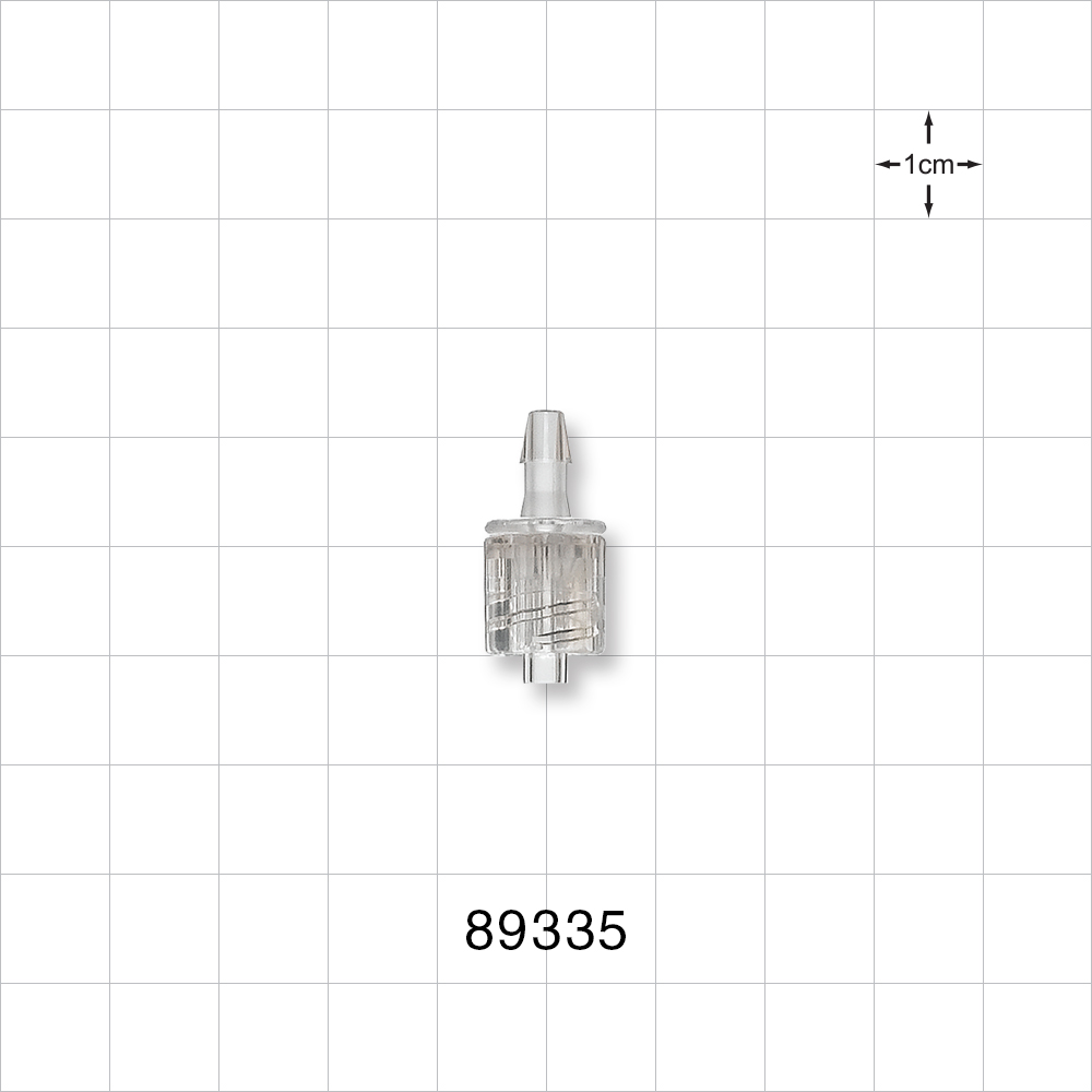 Male Luer w/Spin Lock, Barbed, Clear