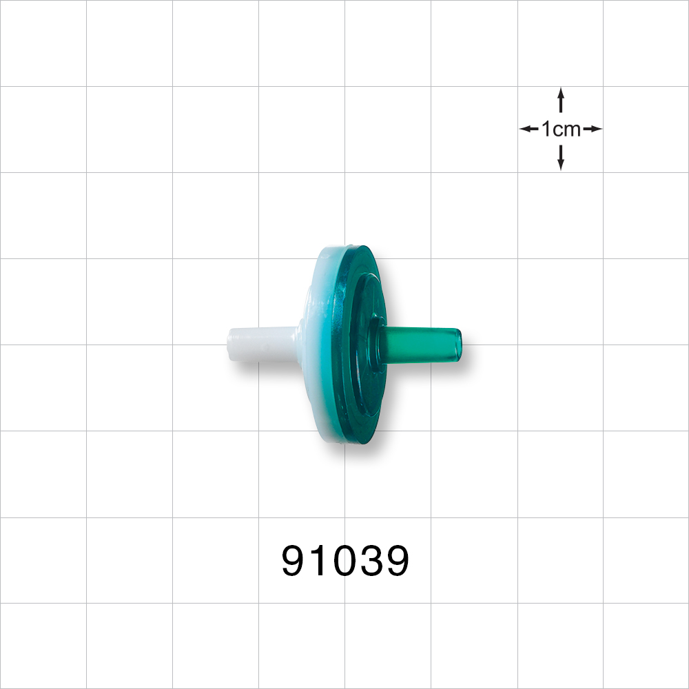 Normally Open Checkvalve, White Male Luer Slip Inlet, Green Male Luer Slip Outlet