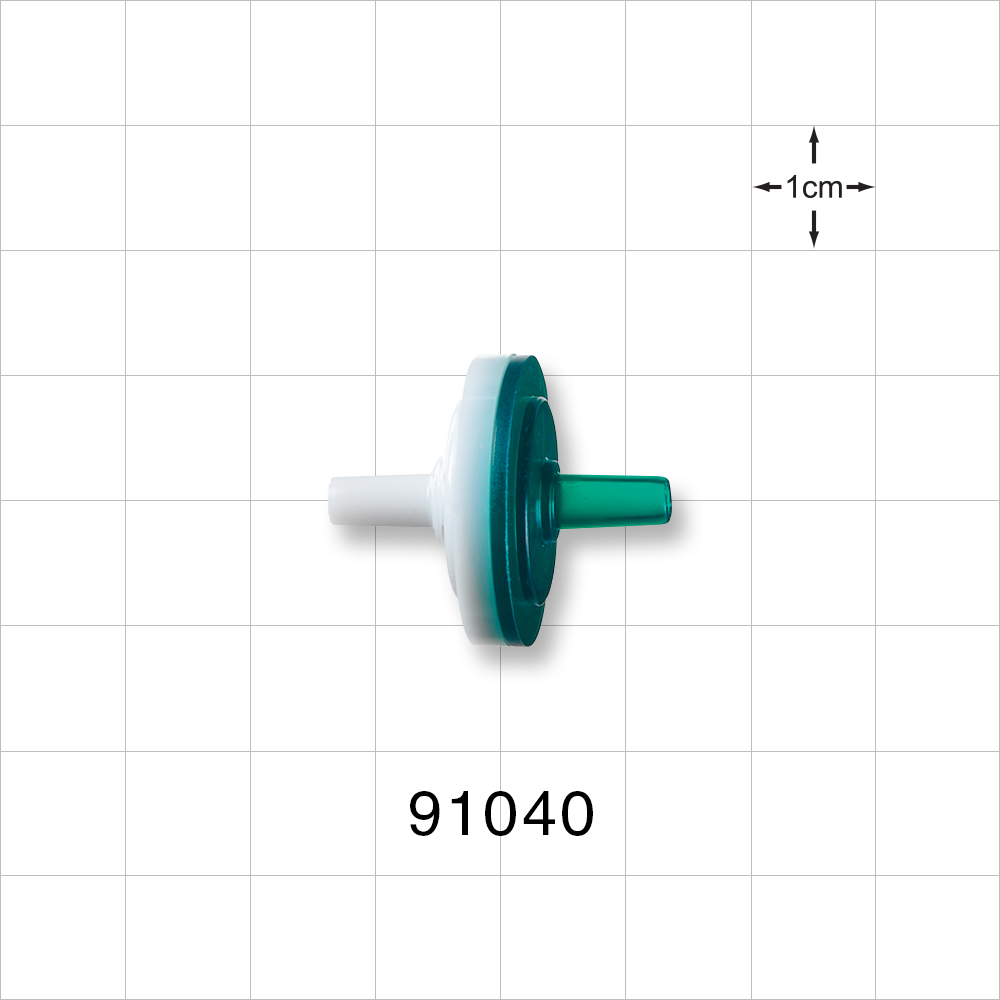 Normally Open Checkvalve, White Male Luer Slip Inlet, Green Male Luer Slip Outlet