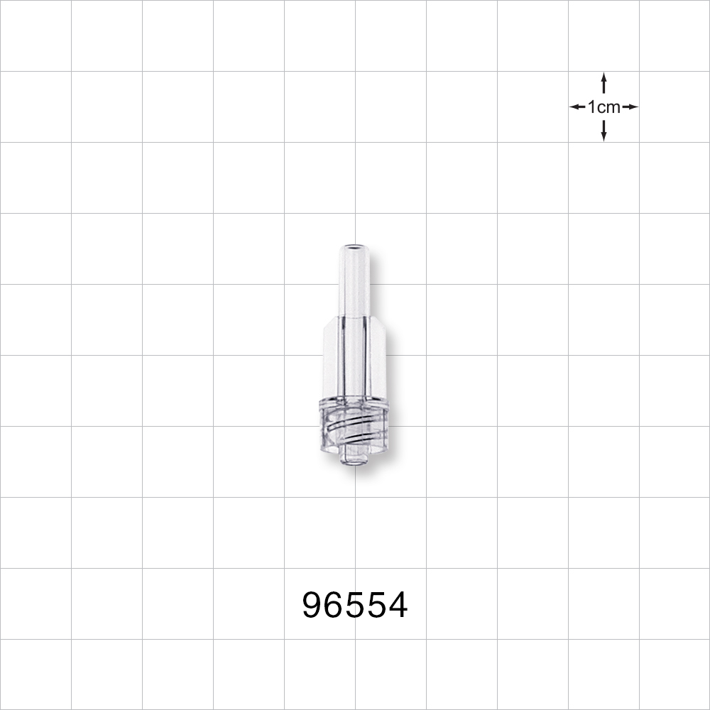 Male Luer Lock, Tubing Port, Clear