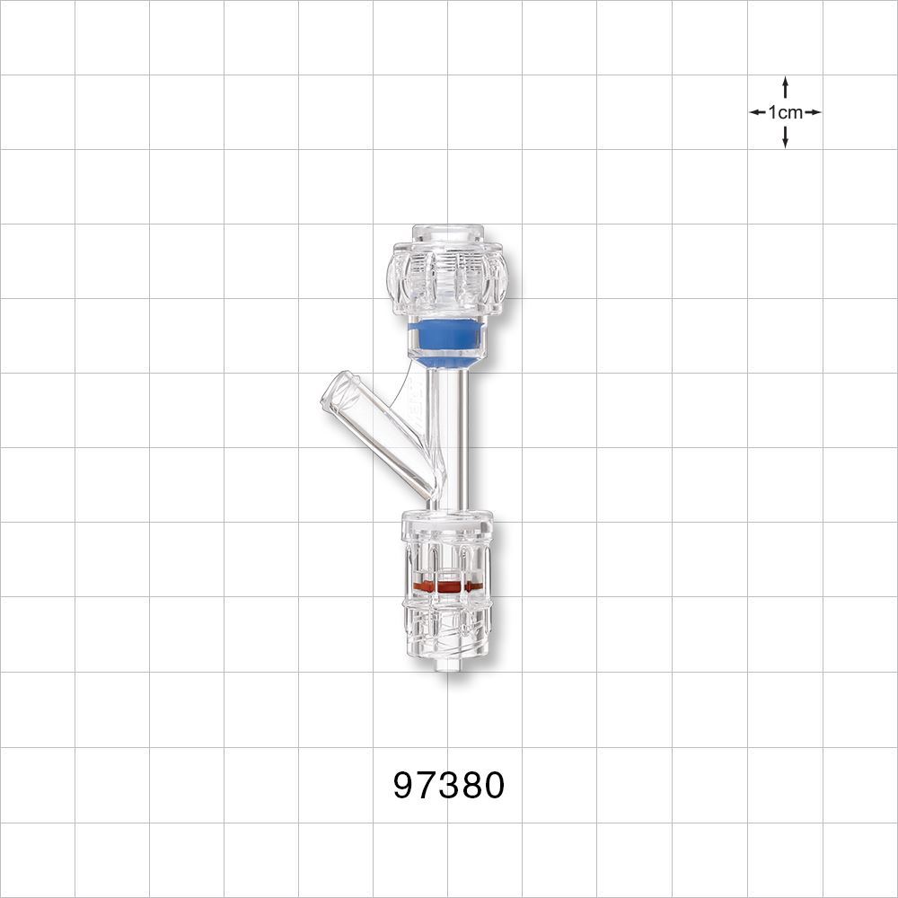 Hemostasis Valve Y Connector, Rotating Male Luer Lock, Female Luer Lock Sideport
