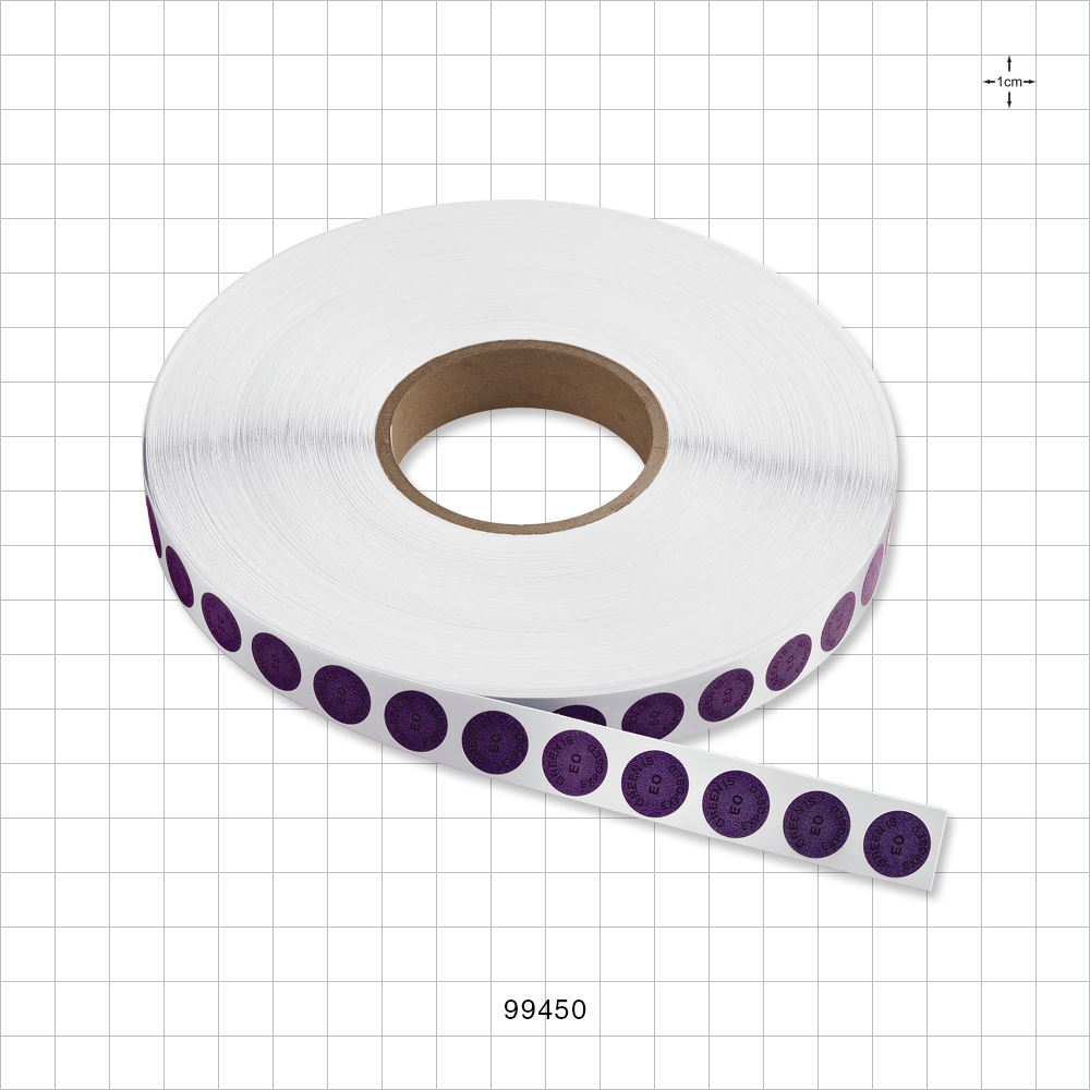 ETO Sterilization Indicator, Purple to Green with Text; Text Reads 