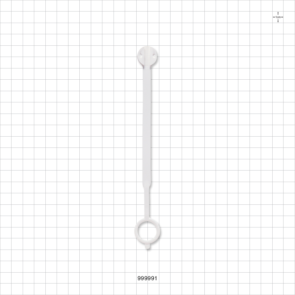 General Purpose Re-opening Plastic Bag Tie, Ratchet with Ring, White