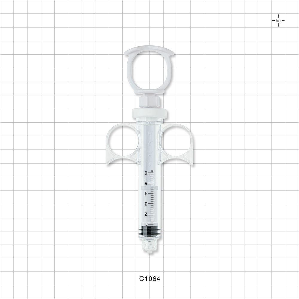 Control Syringe, Locking Plunger and Ring Grip, Male Luer Lock