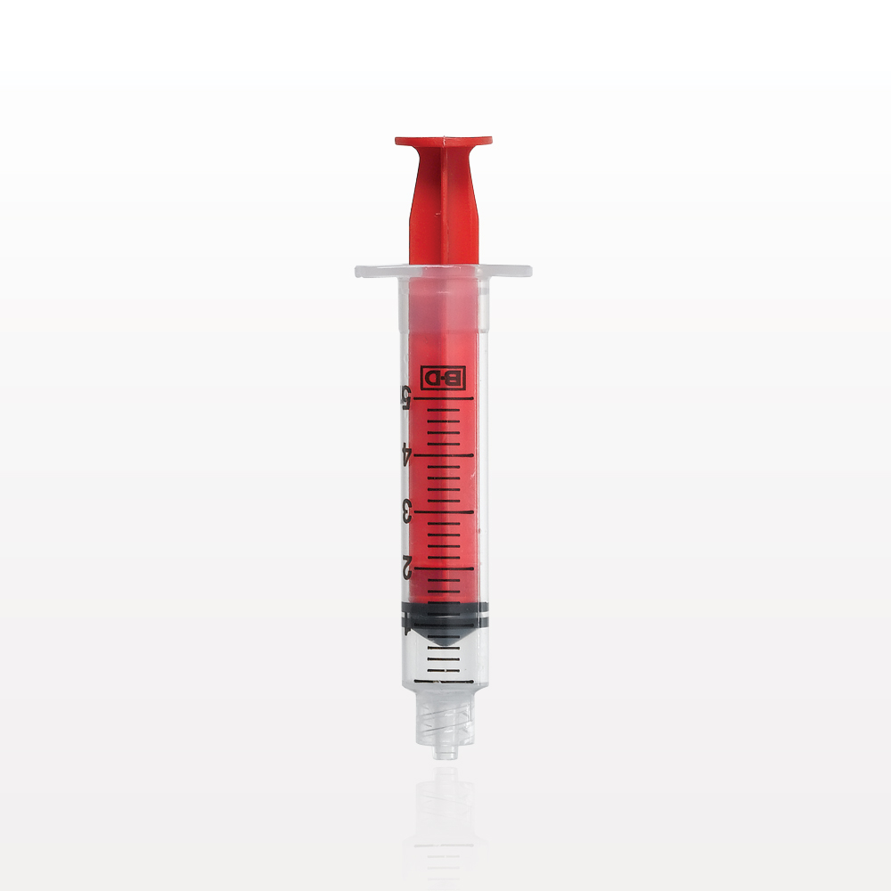 Syringe, Male Luer Lock, Red