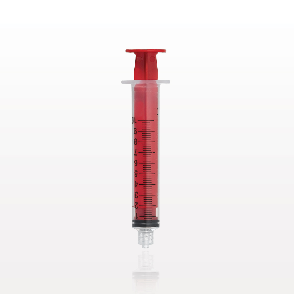 Syringe, Male Luer Lock, Red