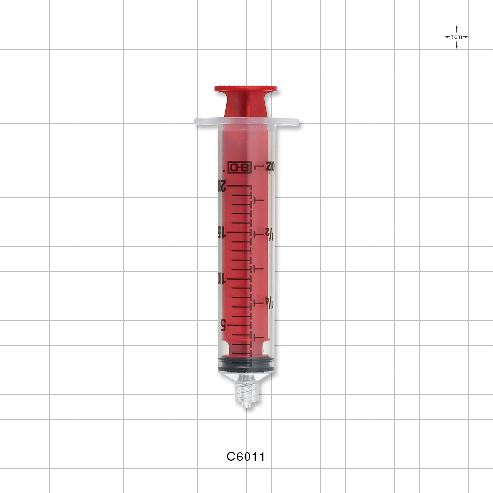 Syringe, Male Luer Lock, Red