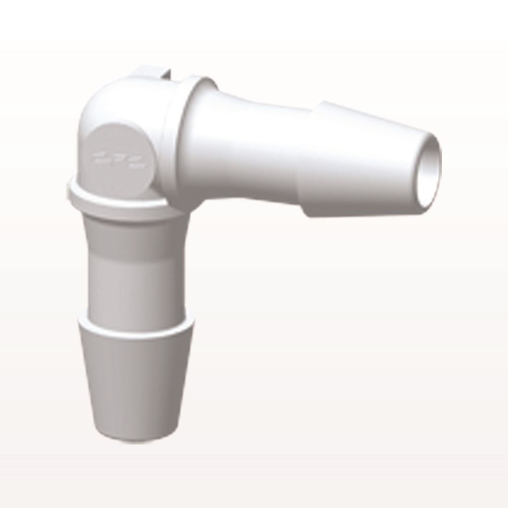Elbow Connector, Barbed, White, 100/Bag