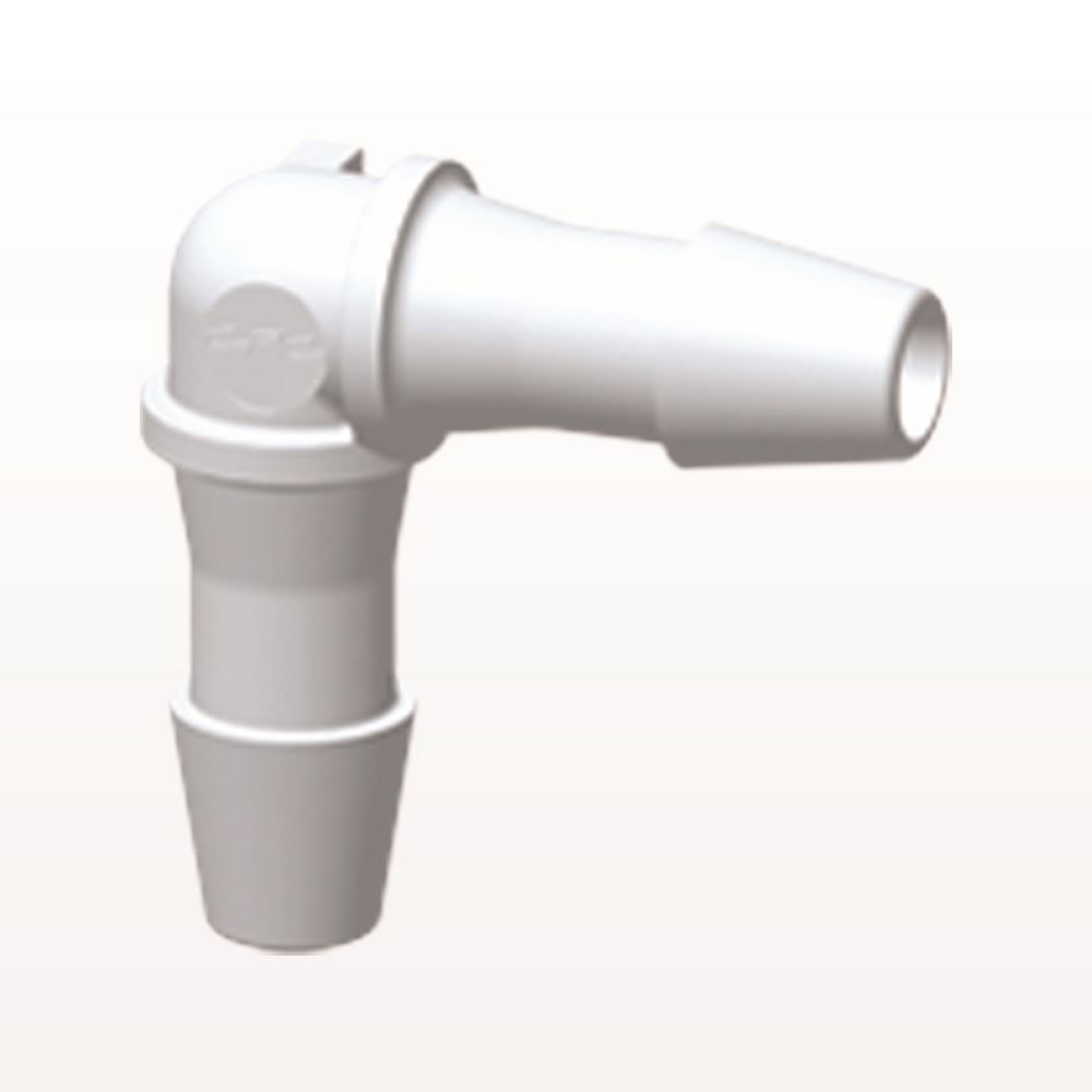 Elbow Connector, Barbed, White, 100/Bag