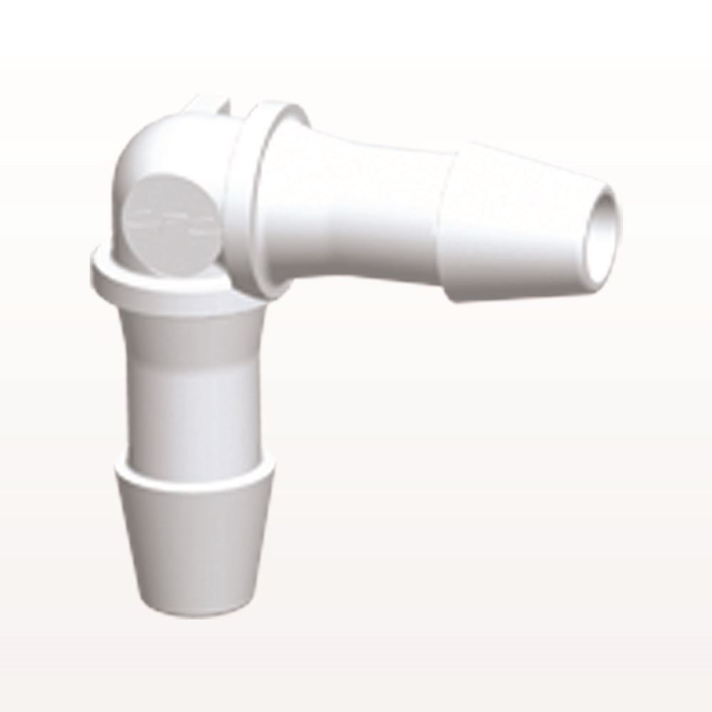 Elbow Connector, Barbed, White, 100/Bag