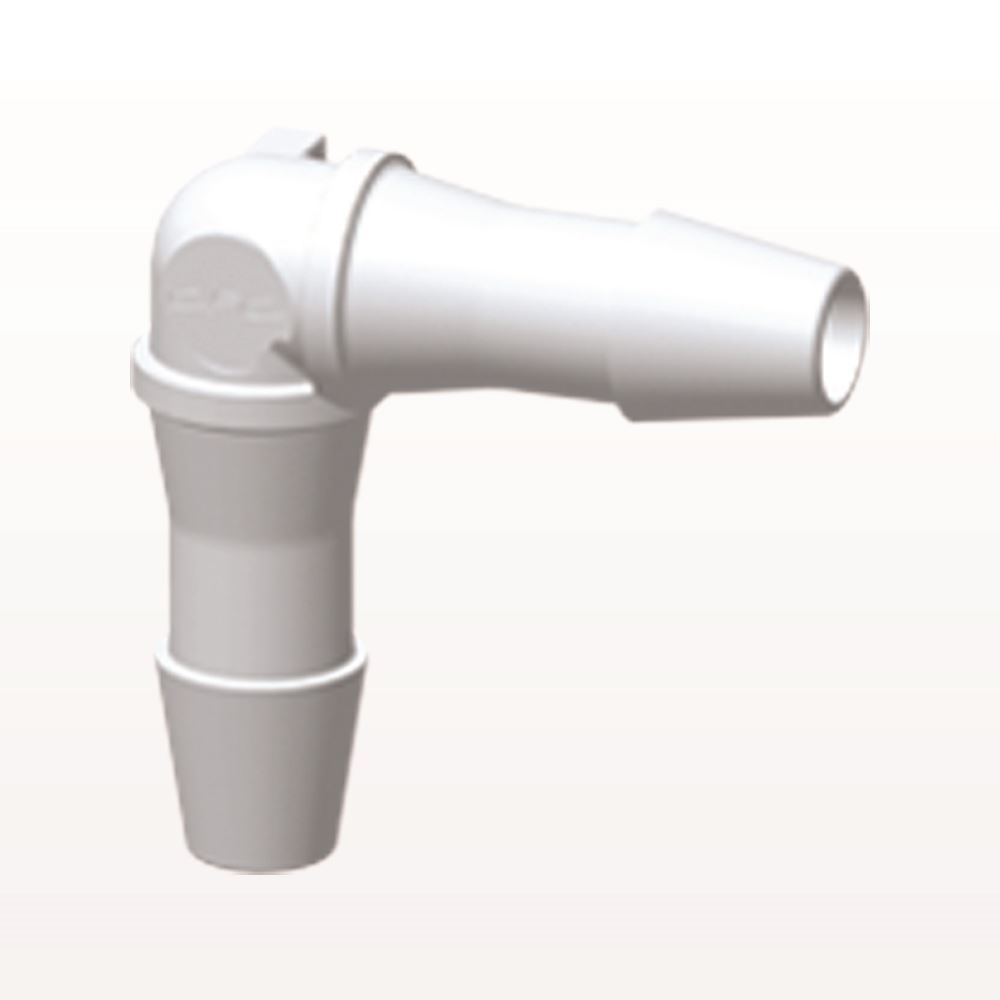 Elbow Connector, Barbed, White, 100/Bag